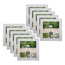 Kit 10 Porta Retrado Molduras 20x20 Branco Liso Foto  mini 1