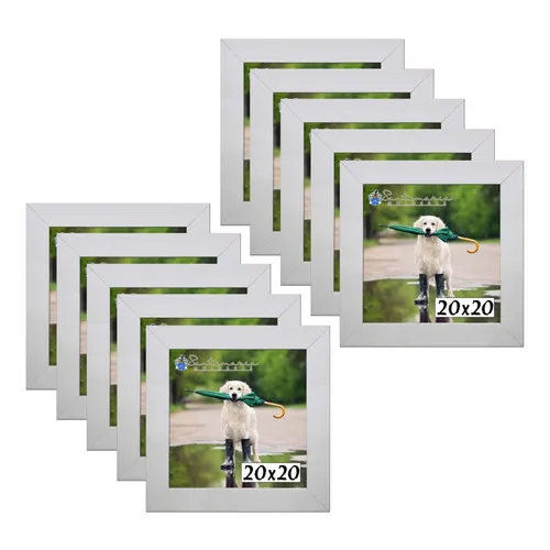 Kit 10 Porta Retrado Molduras 20x20 Branco Liso Foto 1