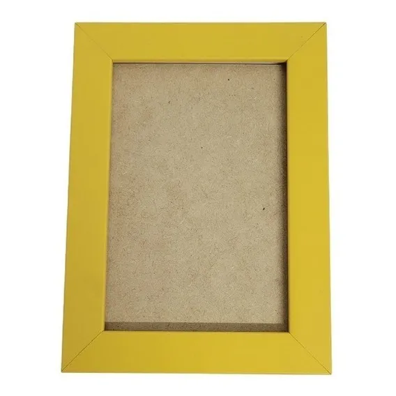 Kit 10 Porta Retrato 10x15 Cm Com Vidro Cor Amarelo Kit 10-10x15 Foto 1