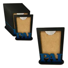 Kit 10 Porta Retrato Mdf Simples Dia Dos Pais Lembrancinha Foto mini 1