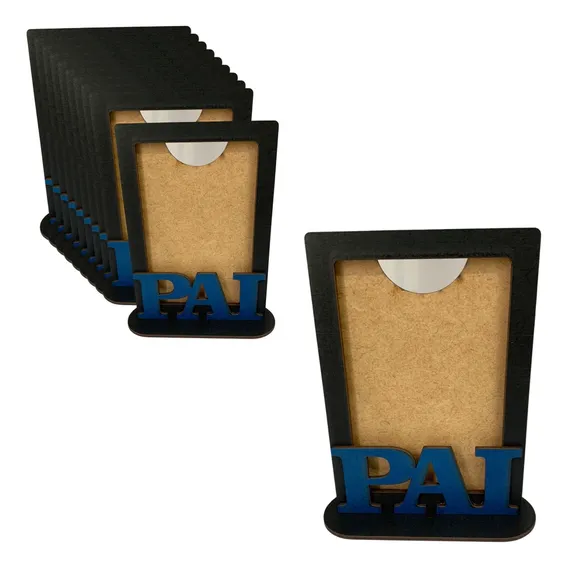 Kit 10 Porta Retrato Mdf Simples Dia Dos Pais Lembrancinha Foto 1