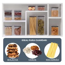 Kit 10 Potes Herméticos Quadrados 3 Tamanhos AcrÃlico Foto mini 4