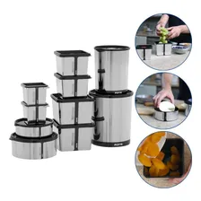 Kit 10 Potes Mantimentos Porta Alimento Metalizado Com Tampa Foto mini 1