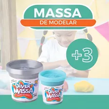Kit 10 Potes Massinha Modelar Divertoys Lançamento Coloridas Foto mini 2