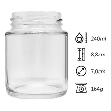 Kit 10 Potes Vidro 240ml - Congelar Papinha Ou Leite Materno Foto mini 3