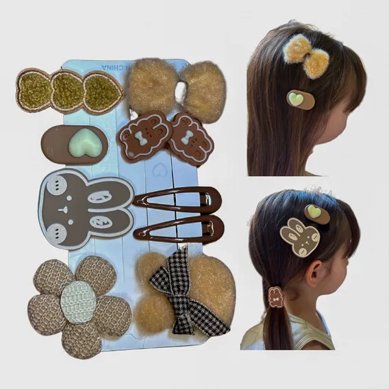Kit 10 Presilhas Delicada Para Bebe Menina Acessorios Bebe Cor Marrom Foto 1