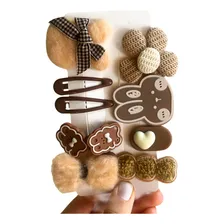 Kit 10 Presilhas Delicada Para Bebe Menina Acessorios Bebe Cor Marrom Foto mini 2