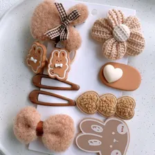 Kit 10 Presilhas Delicada Para Bebe Menina Acessorios Bebe Cor Marrom Foto mini 4