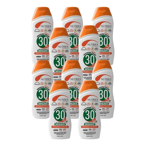 Kit 10 Protetor Solar Fator 30 Fps Repelente Proteção 120 Foto 1