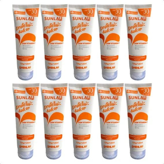 Kit 10 Protetor Solar Uv Fps 30 Vitamina E Profissional 120g Foto 1