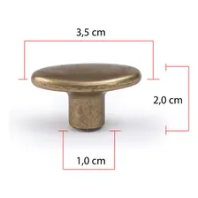 Kit 10 Puxador Oval Para Porta Gaveta Puxador Ouro Velho Liso Foto mini 4