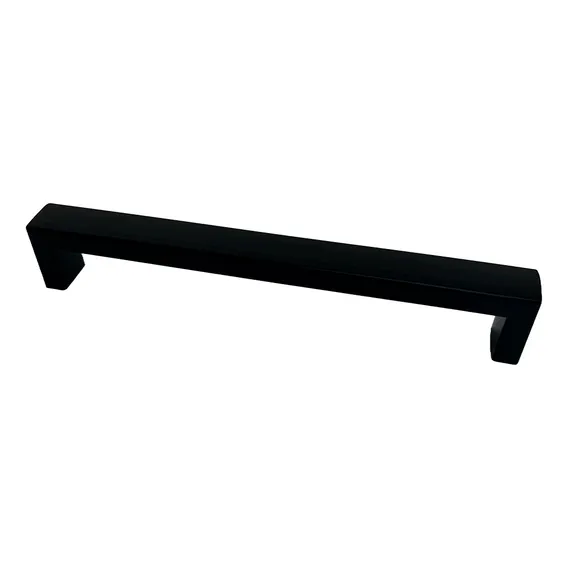 Kit 10 Puxador Porta Armário Inox 160mm Preto Fosco Abruzzo Lisa Foto 1
