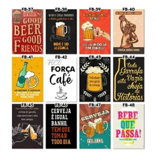 Kit 10 Quadros Placas Decorativas Bar Cerveja Area Gourmet Frases Bebidas Foto mini 1