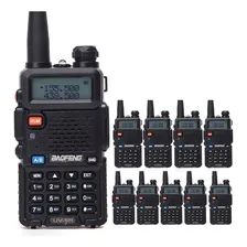 Kit 10 Rádio Comunicador Ht Dual Band Uhf Vhf Uv-5r Fm Fone Foto  mini 1