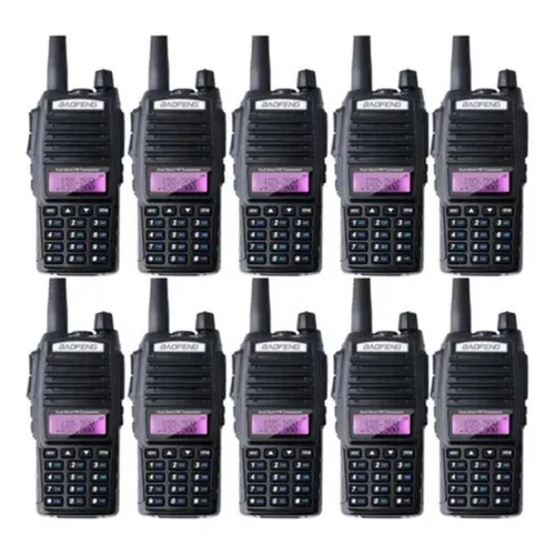 Kit 10 Rádio Ht Comunicador Baofeng Dual Band Uv82 Rádio Foto 1