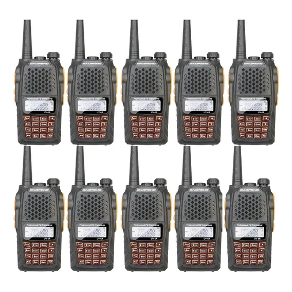 Kit 10 Radio Ht Walk Talk Dual Band Uhf Vhf Fm Baofeng Uv6r Foto 1