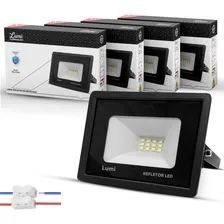 Kit 10 Refletor Led 10w Branco Frio Bivolt Prova D'água Foto  mini 1