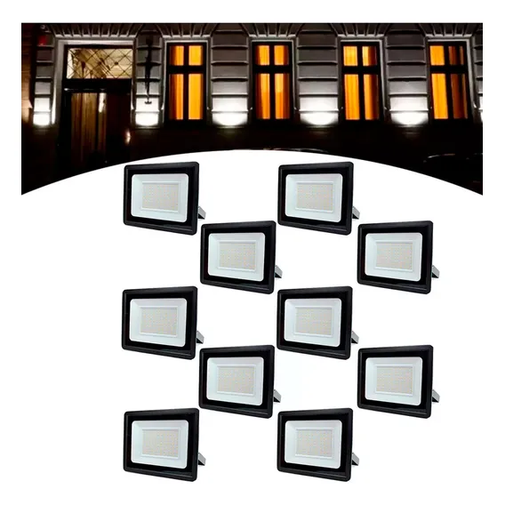 Kit 10 Refletor Led 20w Jardim Prova Dágua Foto 1