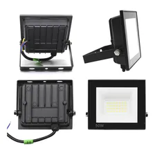Kit 10 Refletor Led 50w Holofote Bivolt Prova Dágua Luz Frio Carcaça Preto Luz Branco-frio 110v/220v (bivolt) Foto mini 2
