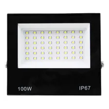 Kit 10 Refletor Led Smd 100w Holofote Ip66 Carcaça Preto Luz Branco-frio Foto mini  2