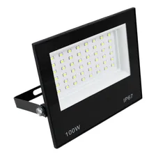 Kit 10 Refletor Led Smd 100w Holofote Ip66 Carcaça Preto Luz Branco-frio Foto mini  3