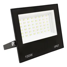 Kit 10 Refletor Led Smd 100w Holofote Ip66 Carcaça Preto Luz Branco-frio Foto mini 4