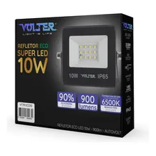 Kit 10 Refletor Led Volter Ecônomico Ip65 10w 6500k Holofote Preto 900lm Luz Branco Frio Foto mini  2