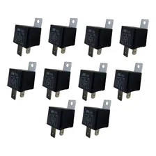 Kit 10 Rele Auxiliar Universal 12v 70a 4 Terminais Suporte Foto mini 1
