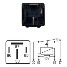 Kit 10 Rele Auxiliar Universal 12v 70a 4 Terminais Suporte Foto mini 4