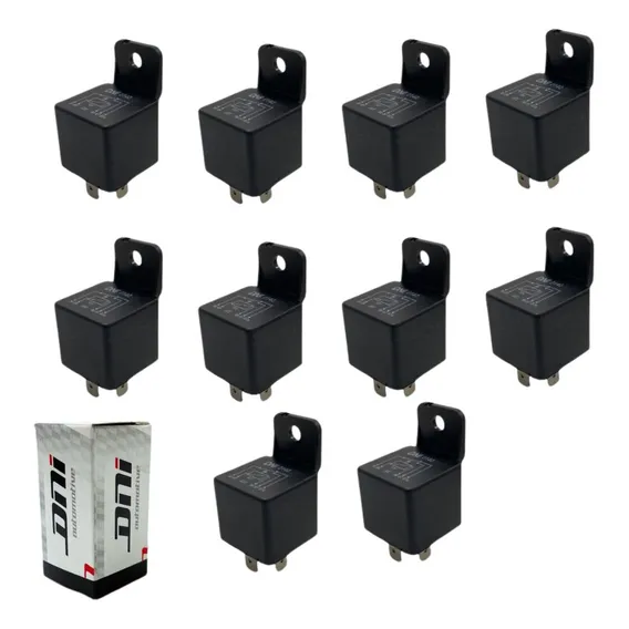 Kit 10 Rele Auxiliar Universal Reversor 12v 40a 5 Terminais Foto 1