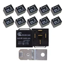 Kit 10 RelĂ©s T74 Golden 5 Pinos 12v 20a Mini RelĂȘ Universal Foto mini 1