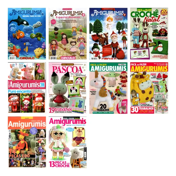 Kit 10 Revistas Amigurumis Bichinhos CrochĂȘ Foto 1