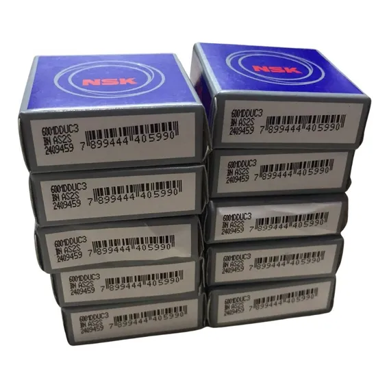 Kit 10 Rolamentos Nsk 6001 Ddu C3 Primeira Linha 12x28x8 Cor Preto Foto 1