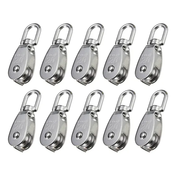Kit 10 Roldana Polia Moitão M20 Aço Inox Rede Pesca Espinhel Foto 1