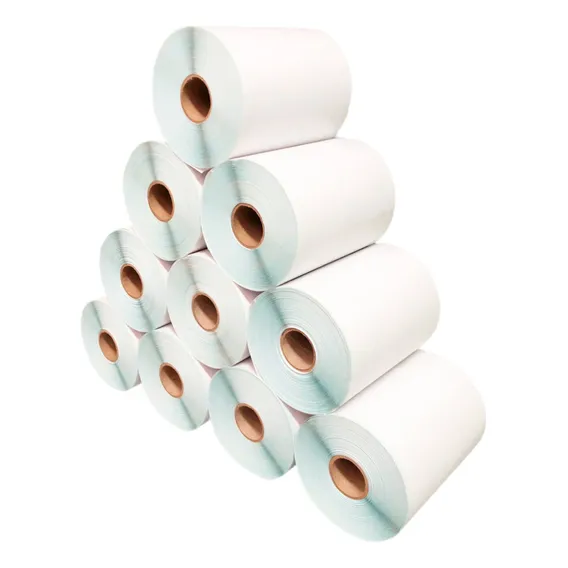 Kit 10 Rolo Etiqueta Couche 100x90 Elgin, L42, Argox, Zebra Cor Branco Foto 1