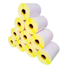 Kit 10 Rolos Etiqueta 100x50 Bopp Amarelo Adesiva Foto  mini 1