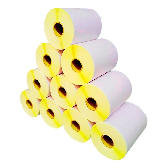 Kit 10 Rolos Etiqueta 100x50 Bopp Amarelo Adesiva Foto 1