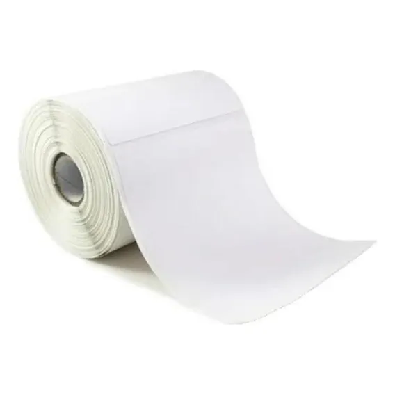 Kit 10 Rolos Etiqueta Couche 100x80 (mm) 10x8 Cm Branca Foto 1