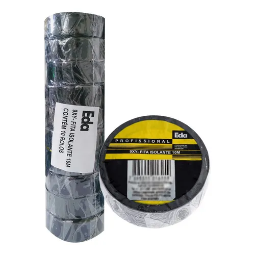 Kit 10 Rolos Fita Isolante 19mm X 10 Metros Eda 9xy Foto 1