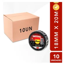 Kit 10 Rolos Fita Isolante Preta 3m Imperial 18mm X 20m Slim Foto  mini 1