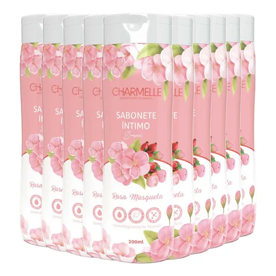 Kit 10 Sabonetes Íntimo Rosa Mosqueta Charmelle Foto 1