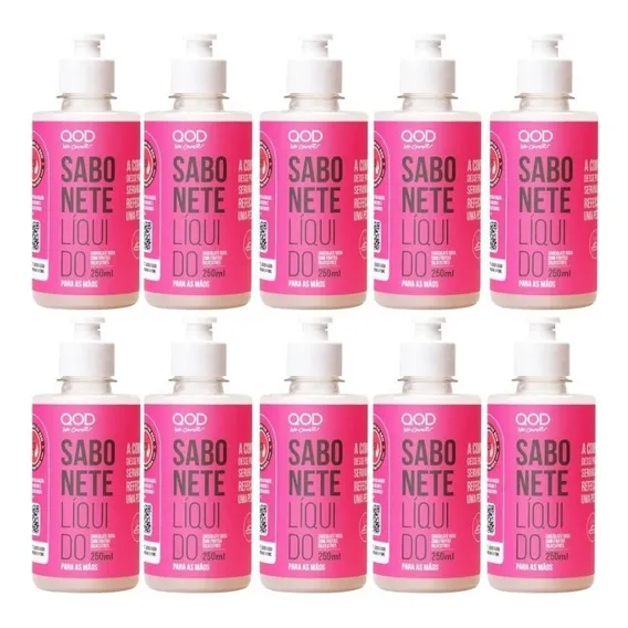 Kit 10 Sabonetes Líquido Chocolate 250ml (cada)- Qod We Care Foto 1