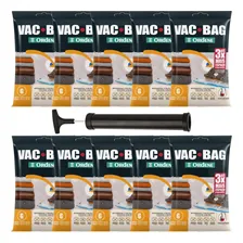 Kit 10 Saco Vácuo Vac Bag Ordene Grande 55x90 Roupas + Bomba Foto mini 1