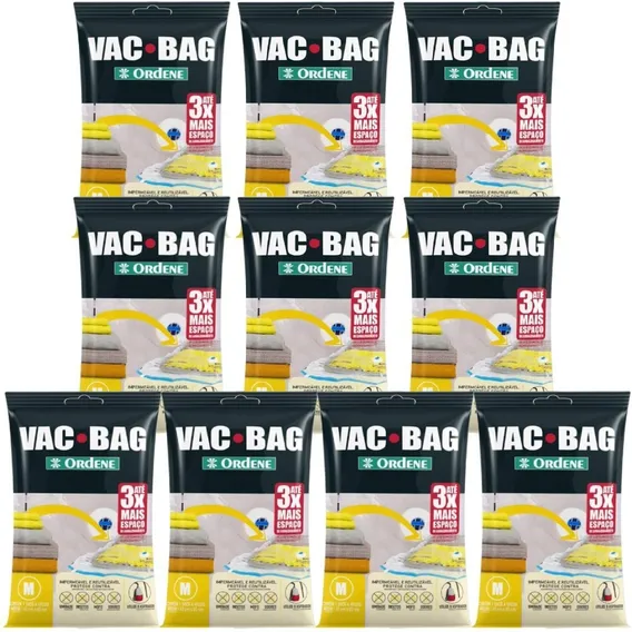 Kit 10 Saco Vácuo Vac Bag Ordene Médio 45x65 Protetor Roupas Foto 1