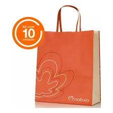 Kit 10 Sacolas Natura Laranja Tamanho P Foto mini  2