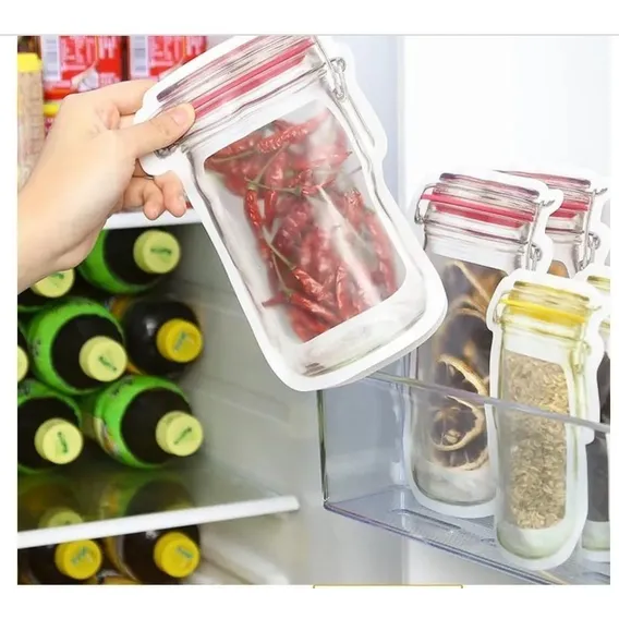 Kit 10 Sacos Ziplock Reutilizáveis Conservador De Alimentos Foto 1