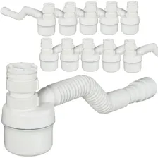 Kit 10 Sifão Ajustável Multiuso Copo Tigre Cor Branco Foto  mini 1