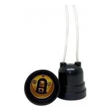 Kit 10 Soquete Bocal Lampada E27 Com Rabicho Plastico Preto Foto mini 3