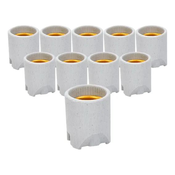 Kit 10 Soquetes Bocal De Porcelana E27 Foxlux Cor Cinza Foto 1