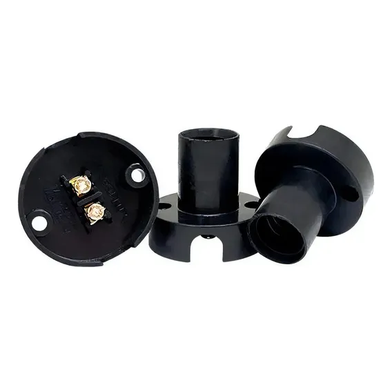 Kit 10 Soquetes E14 Preto Com Base Teto Lâmpada E-14 Bivolt Foto 1